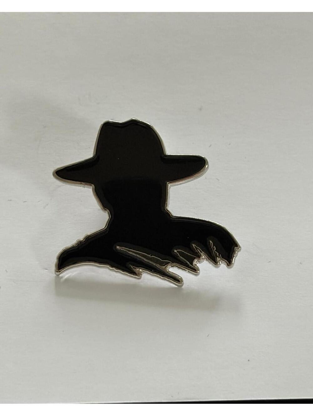 Freddy Krueger Black Silhouette Lapel Pin Back Nightmare on Elm Street Horror